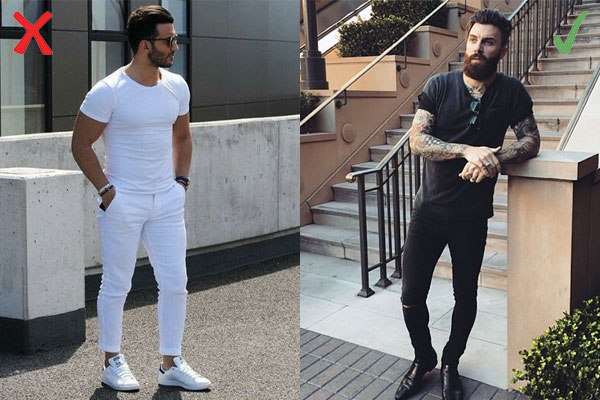 camiseta branca e calça jeans masculino