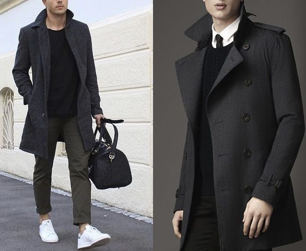 casaco sobretudo masculino preto